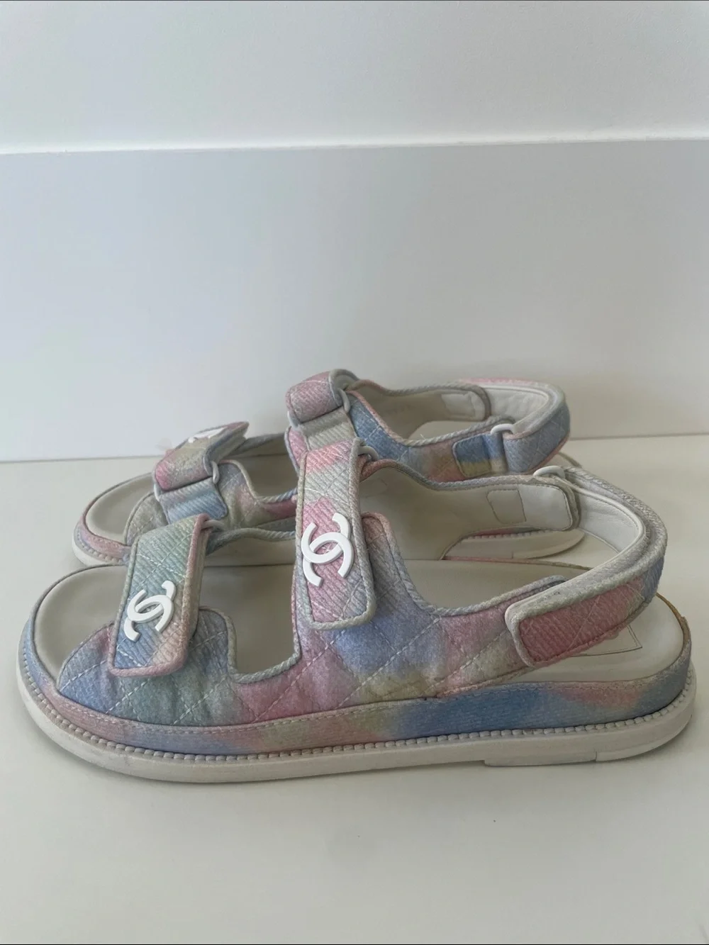 Chanel 22C Gate No. 5 Slingback Dad Sandals Size 38.5